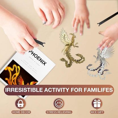 Microworld 3D Metal Model Kits, Mechanical Phoenix 3D Metal Puzzles, Steel Warcraft Collection 3D Puzzles for Adults, DIY Animal Brain Teasers Home Decor