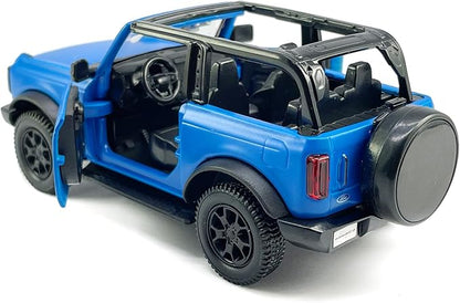 2-Door Convertible Bronco Badlands Model Car 1/36 Scale Diecast Toy Cars Metal Alloy Children’s Vehicles, Pull Back Doors Open, Mens Collection, Kids Toys for Boys Gifts, Cake Topper Home Décor, Blue
