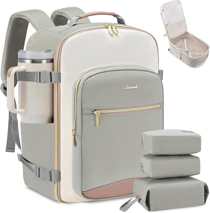 LOVEVOOK 50L Travel Backpack for Women & Men, Airline Approved Carry On Luggage with 3 Packing Cubes, TSA Overnight Bags, Waterproof Personal Item Bag, Weekender Essentials Backpacks fits 17" Laptop