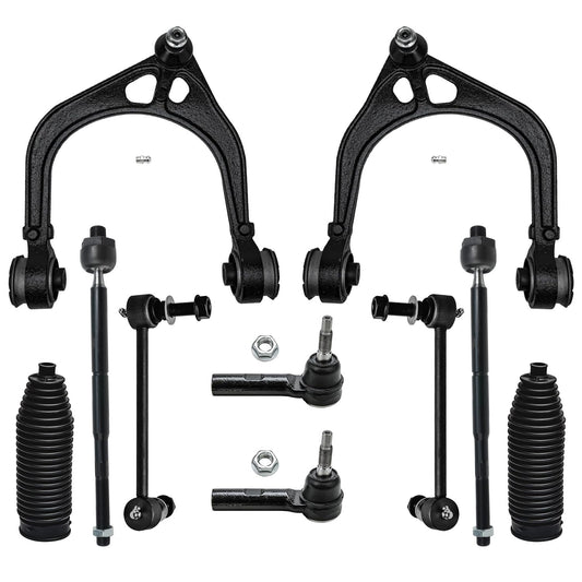 Detroit Axle - RWD Front End Suspension Kit for Chrysler 300 Dodge Magnum Charger Challenger, 2 Upper Control Arms 4 Tie Rods 2