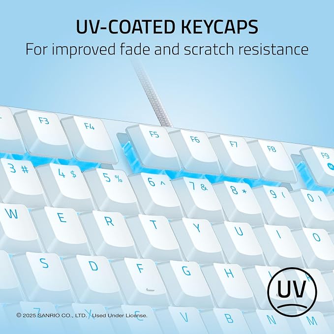 Razer Ornata V3 TKL Gaming Keyboard, Low-Profile Keys, Cinnamoroll Edition | Mecha-Membrane Switches, UV-Coated Keycaps, Backlit Media Keys, 8-Zone RGB Lighting, Magnetic Wrist Wrest