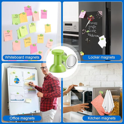 LOVIMAG Fridge Magnets 20Pcs, Magnet for Refrigerator Whiteboard, Green | Small Strong Neodymium Metal Cute Push Pin for Classroom, Kitchen, Accessories Decorative, Office, Calendar