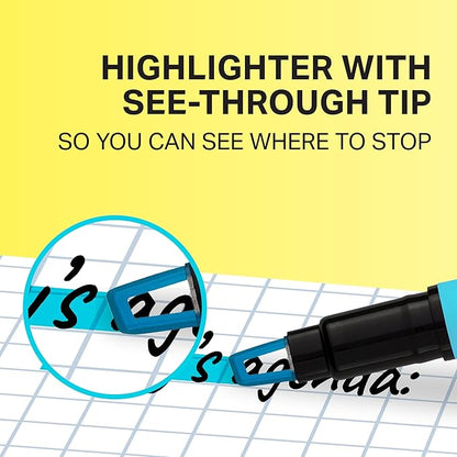 Sharpie Clear View Highlighter Sticks, Chisel Tip Highlighter Market Set, Essential School & Teacher Supplies, Smear Resistant, Assorted Color Highlighters, 8-Pack