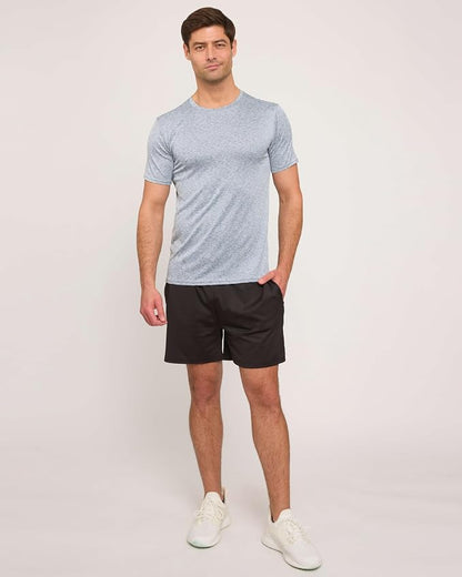 5 Pack Men's Dry Fit Short Sleeve T-Shirt Gym Workout Athletic Running Tee | Cooling, Moisture-Wicking, Crew Neck, Quick-Dry, Breathable, Active, Exercise, Fitness, Basketball, Cycling, Hiking, Tennis