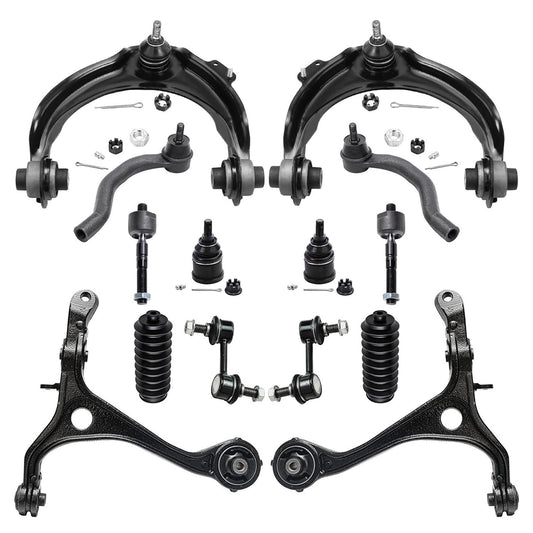 Detroit Axle - Front 14pc Suspension Kit for 2003-2007 Honda Accord 2004 2005 2006, 2 Lower Control Arms 2 Upper Control Arms w/