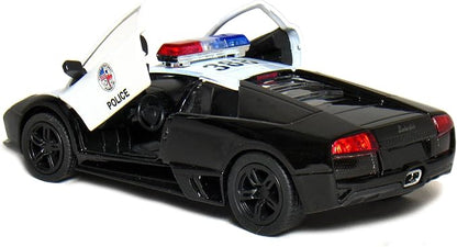 KiNSMART Lamborghini Murcielago LP640 1:36 Scale 5" Die Cast Model Super Sports Car Toy (Black Police)