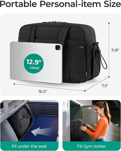 BAGSMART Duffle Bag for Travel, Gym Bag for Women, Weekender Carry on Bag | PVC Wet Pocket, Airline Approved Personal Carry-on Size, Fits Under-seat, One Bag for Gym, Travel, Hospital, Overnight