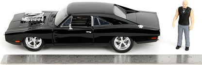 Jada Fast & Furious Dom’s 1970 Dodge Charger Diecast Model – 1:24 Scale Durable Die Cast Car – Includes Dom Figure – Perfect for Collectors and Kids