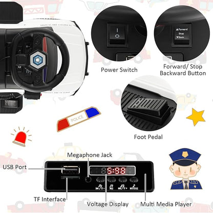 HONEY JOY Ride On Push Car, Licensed Mercedes Benz Push Cars for Toddlers w/Horn, Music, Lights, Under Seat Storage, Foot-to-Floor Ride On Fire Truck Toy for Kids Boys Girls