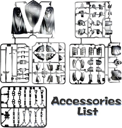 Medieval Action Figures,Knight Armor Action Figure,Multi-Jointed Movable Robot Mannequin T13,Dummy 13 Action Figure(Assembly Required) (D-Cyan)