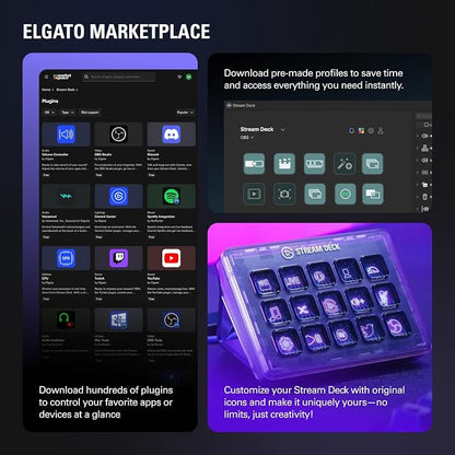Elgato Stream Deck MK.2 Studio Controller, 15 Macro Keys | Trigger actions in OBS, Twitch, YouTube and more, Visual feedback, Hundreds of plugins, Works with Mac and PC