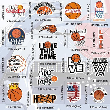QTL Basketball Stickers for Kids Boys Basketball Party Supplies Waterproof Vinyl Stickers for Water Bottle Laptop 50 Pcs