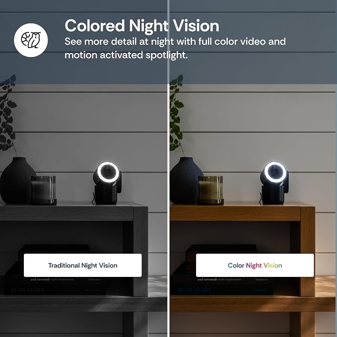 Luna 2K Indoor Cameras for Home Security, 2.4GHz & 5GHz WiFi, 360-Degree Pan-Tilt, Built-in Spotlight, Human Auto Tracking, Siren, Pet/Dog/Baby Camera with Phone app, White (2026 Upgrade Version)