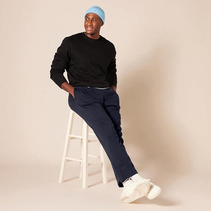 Amazon Essentials Men's Relaxed Straight Leg Fleece Open Bottom Sweatpant (Available in Big & Tall)