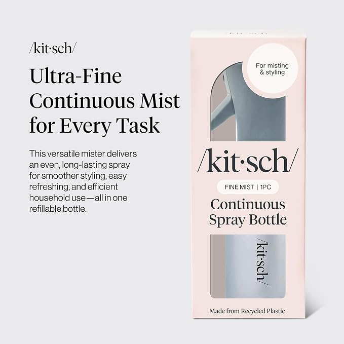 Kitsch Continuous Spray Bottle for Hair – Haze Blue, 150ml | Fine Mister Spray Bottle & Water Spray Bottle – Recycled Hair Spray Bottle – Spray Bottles for Cleaning, Styling, & More