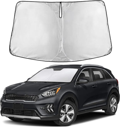 EcoNour Windshield Sunshade Compatible for Kia NIRO 2017-2020 2021 2022, Sun Visor for Front Windshield & Window Sun Shade Cover, UV Heat Blocker & Protector, Car Accessories