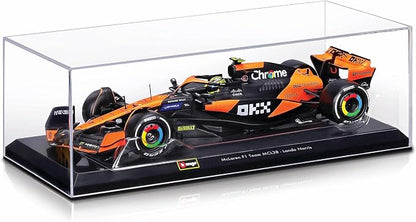 Bburago 1:24 Scale 2024 Formula Race McLaren MCL38 Diecast Vehicle with Helmet, Norris #4