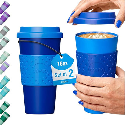 Copco Acadia Travel Mug, 16 Oz - Navy & Blue, Set of 2