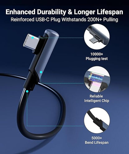Syntech Link Cable 20 FT Compatible with Oculus/Meta Quest 3/Meta Quest 3S, Quest2/Pro/Pico 4/Ultra Accessories and PC/SteamVR, High Speed PC Data Transfer, USB 3.0 to USB Cable for VR Headset, Black