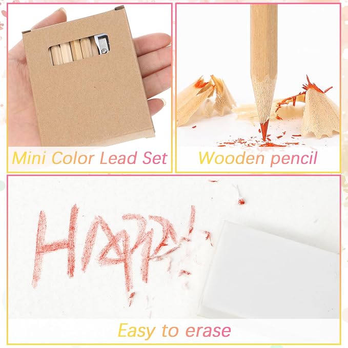 Sinload 150 Set Mini Colored Pencil Bulk for Kid 3.5in Colored Pencils for Coloring Drawing Bulk for Student Teacher 12 Color with Sharpener Eraser Back to School Classroom Party Favors Gifts