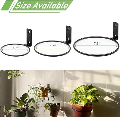 6 Pack 8 Inch Wall Flower Pot Holder Ring Plant Hanger, Metal Planter Hooks Wall Mounted Bracket Heavy Duty for Outdoor Indoor