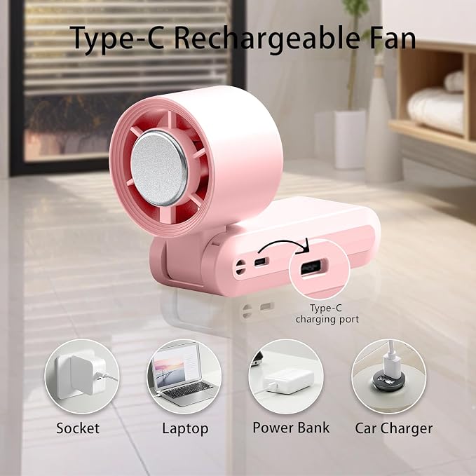 Handheld Fan, Portable Handheld Fan with Ice Function, mini personal fan, Turbo Powerful Rechargeable Fans,1-199 Speed, Foldable, for Women Men Outdoor Indoor travel essentials(Pink)