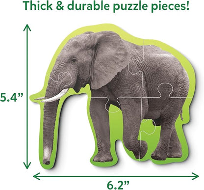 Skillmatics Step by Step Puzzles - 40 Piece Jigsaw & Toddler Puzzle, Montessori Educational Toy for Boys & Girls, Wild Animals, Travel Friendly, Gifts for Kids Ages 3, 4, 5 and Up