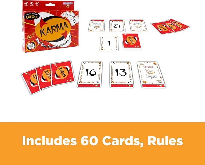 KARMA Card Games for Kids – Kids, Family Games Night, Multi-Player, Screen Free, Travel Games, Playing Cards, What Goes Around, Comes Around, Ages 8+