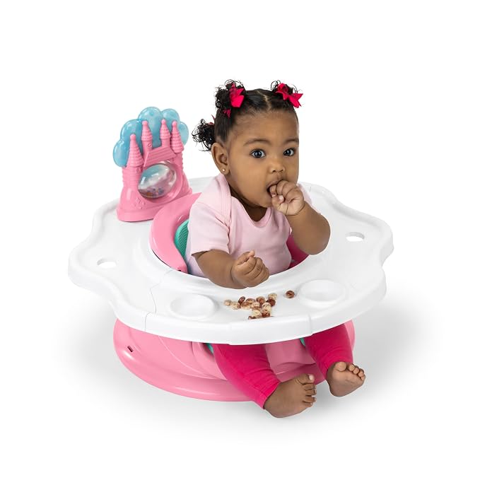 Bright Starts Disney Princess SuperSeat, Fun Baby Seat for Sitting Up, Playtime, and Meals, Ages 4 Months to 4 Years, Pink