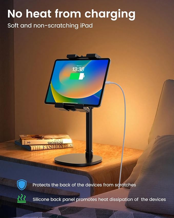 OHLPRO Heavy Duty Portable Monitor Stand for Desk, 22.83" Ultra Tall Tablet Holder with Wide Steel Base, 5.5 LB Capacity, iPad Stand Fits 5-22" Screen, iPad Pro 12.9 13, Office, Kitchen, Drawing