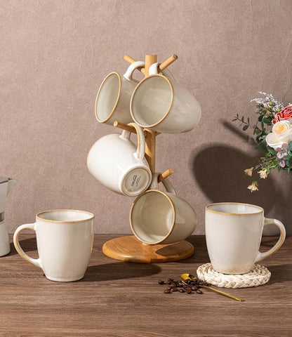 GBhome 12OZ Coffee Mugs Set of 6, Stoneware Coffee Mugs Set, Dishwasher & Microwave Safe
