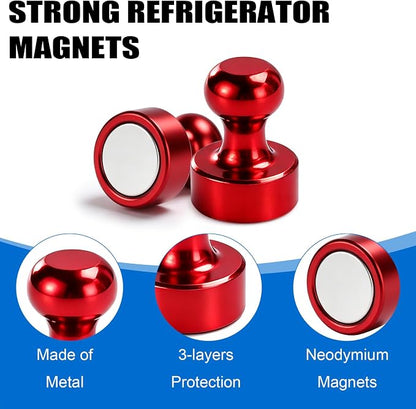 LOVIMAG Fridge Magnets 12Pcs Refrigerator Whiteboard Small Strong Magnet Classroom Kitchen Accessories Decorative Locker Set Decor Must Haves Office Calendar Refrigerador Magnetic Cute Crafts Red