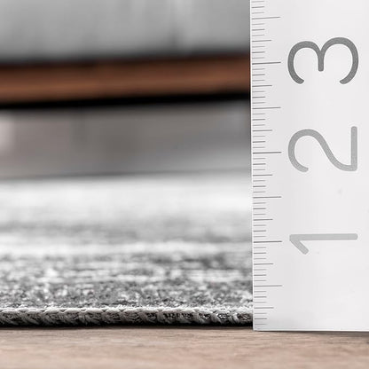 nuLOOM Corinna Modern Abstract Machine Washable Ultra Thin Area Rug, 5' x 8', Charcoal