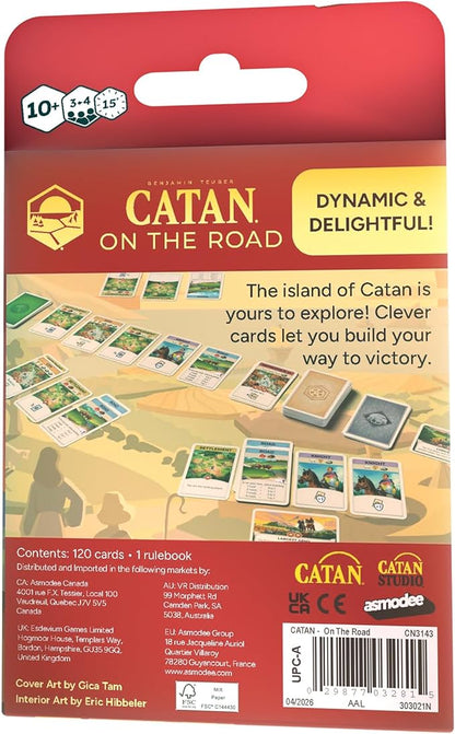 CATAN On The Road - Portable Card Game Edition of CATAN for Travel & Quick Play, Build Trade & Settle Anywhere, Family Fun for Kids & Adults, Ages 10+, 3-4 Players, 15 Minute Playtime