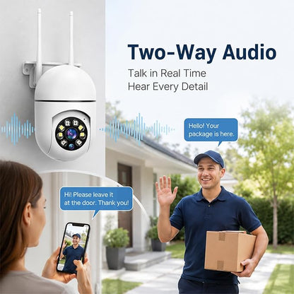 Hawkray Plug-In Indoor Security Camera, 1080P HD WiFi Cam, 360° Pan Tilt, 2.4&5GHz Dual Band, Color Night Vision, AI Human Detection, 2-Way Audio, 24/7 Recording, Smart Home Monitor for Baby Pet Elder