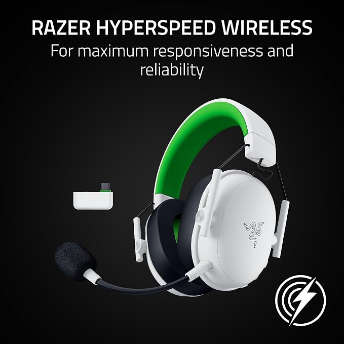 Razer BlackShark V3 X HyperSpeed Wireless Xbox Gaming Headset, White | 50mm Drivers, Cardioid Mic, 2.4 GHz, Bluetooth, Works with PC, Mac, PS5, Nintendo Switch, Smartphone, 70 Hr Battery