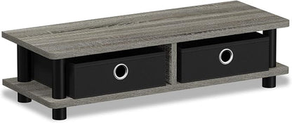 FURINNO Turn-N-Tube Monitor Stand, French Oak Grey/Black