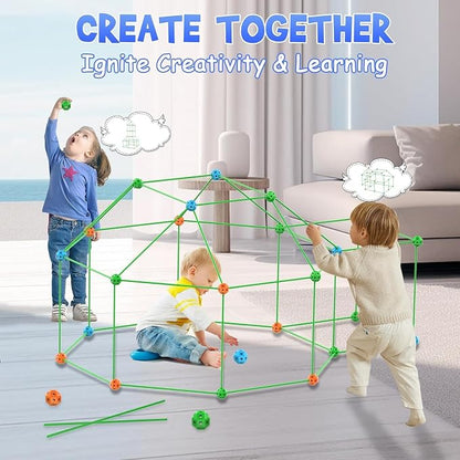 Fort Building Kit for Kids, 155 Pcs Construction STEM Toys Indoor Outdoor for 3 4 5 6 7 8+Years Old Boys and Girls Ultimate, Forts Builder Gift Build DIY Educational Learning Toy for Indoor Outdoor