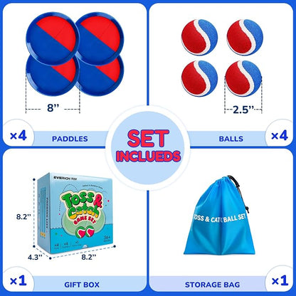 Upgraded Toss and Catch Ball Game Set, Beach Pool Toys Outdoor Games for Kids Toys, Outside Family Lawn Yard Games, for Boys Girls 3 4 5 6 7 8 9 10 11 12 Years Old