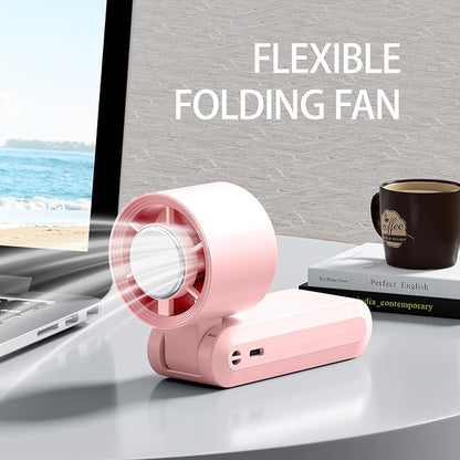 Handheld Fan, Portable Handheld Fan with Ice Function, mini personal fan, Turbo Powerful Rechargeable Fans,1-199 Speed, Foldable, for Women Men Outdoor Indoor travel essentials(Pink)