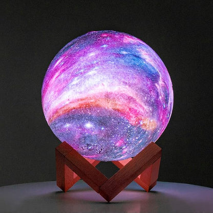 BRIGHTWORLD Moon Lamp Galaxy Lamp 5.9 inch 16 Colors LED 3D Moon Light, Remote & Touch Control Moon Night Light Gifts for Girls Boys Kids Women Birthday（Wooden Base）
