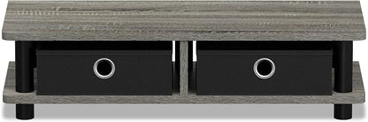 FURINNO Turn-N-Tube Monitor Stand, French Oak Grey/Black