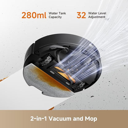 dreame D20 Air Plus Robot Vacuum and Mop, 20,000Pa Powerful Suction | 120-Day Self-Emptying with 4L Dust Bag, Anti-Tangling Tech, Edge-to-Corner Cleaning, Deep Carpet Cleaning, 360° Navigation