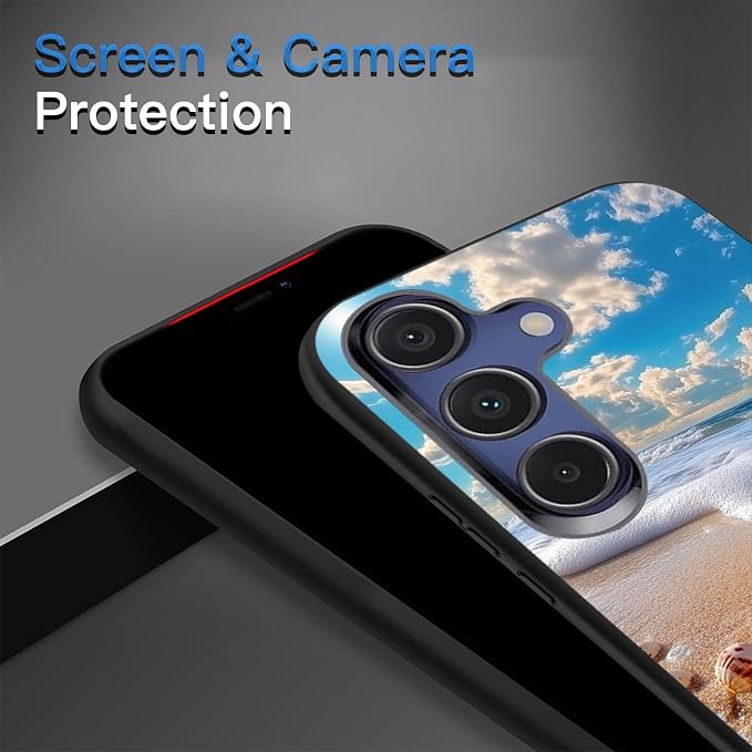 Designed for Galaxy S25 FE Phone Case,Slim Silicone Shockproof Protective Case for Galaxy S25 FE 6.7 inch,Beach Shell