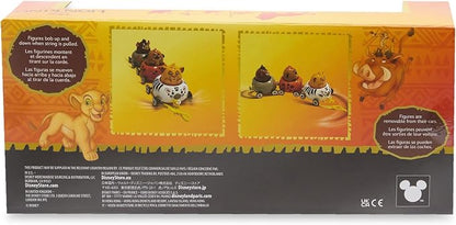 Disney Store Official The Lion King Pull Toy - Includes Simba, Timon, & Pumbaa on Elephant, Zebra, & Giraffe Cars - Perfect for Disney Gifts, Kids Toys, & Sensory Toy Collections