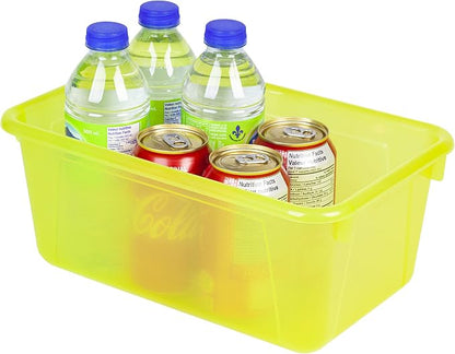 Storex Small Cubby Bins – Plastic Storage Containers for Classroom, 12.2 x 7.8 x 5.1 inches, Candy Yellow, 5-Pack (62476A05C)