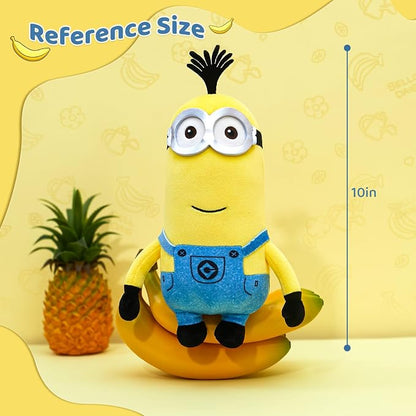 MINISO 10" Minions Stuffed Animals Plush Toys (Kevin) Kawaii Soft Cute Sleeping Plushies Bedding Pillow for Kids Toddler Toys Boys Girls