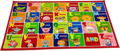 Kids Rug ABC Carpet Playmat City Life Extra Large Learn Have Fun Safe, Children's Educational, Multi Color Activity Centerpiece Play Mat! for Bedroom Playroom Tolddler Baby Play Area