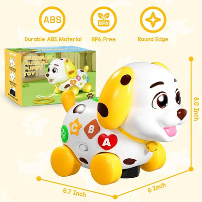 Toys for 1 Year Old Girl Gifts, Musical Baby Toys 6-12-18 Months, Bilingual Learning Toy for 1 Year Old, 1st Birthday Girl Boy Gift Presents, Music Toddlers Puppy for Infants 7 8 9 Months