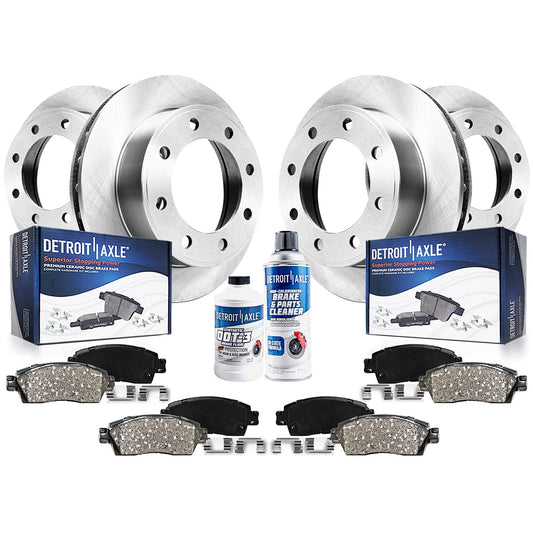 Detroit Axle - Brake Kit for 2001 2002 Dodge Ram 2500 3500 Brake Rotors and Ceramic Brakes Pads Front and Rear Replacement